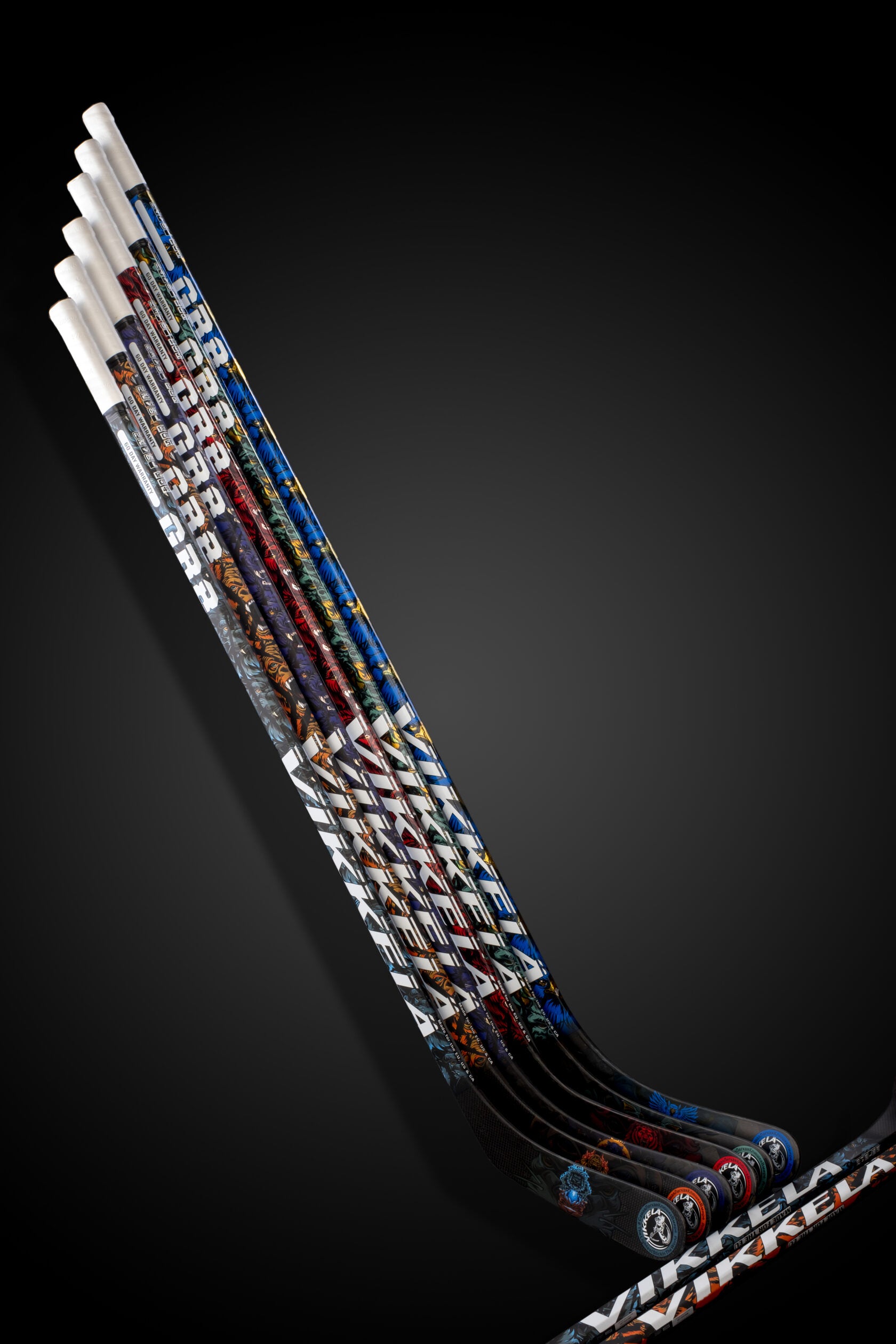 Colorful Vikkela hockey sticks for kids